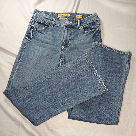 Seven7 Premium Bootcut Jeans Med Wash Classic Stretch Ctton Blnd Womens size: 10 - Picture 2 of 8